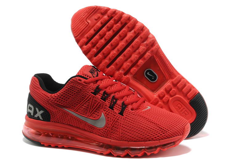 Nike Air Max 2013 Kpu Chaussures Hommes Rouge Gris Argent